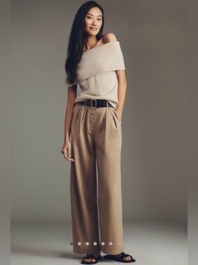 Anthropologie Maeve Pleated Trouser Track Pants NWT